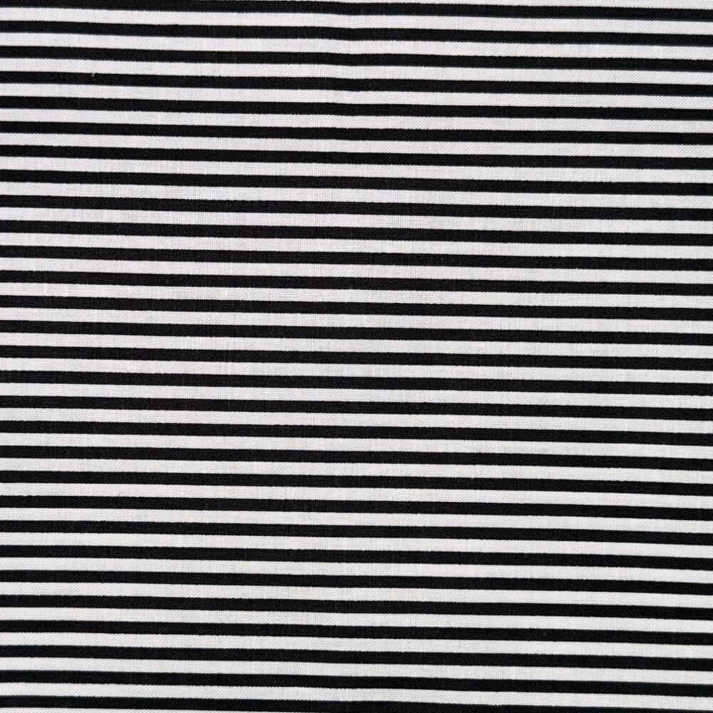 Black and White Small Stripe Cotton Fabric by Keepsake Calico - 1/2 Yard
